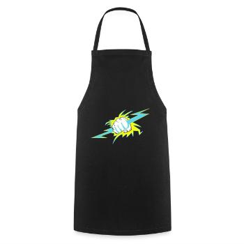 Zeus hand. Thunder gift - Cooking Apron - black - Front - AI Model Male 185 dark (185cm)