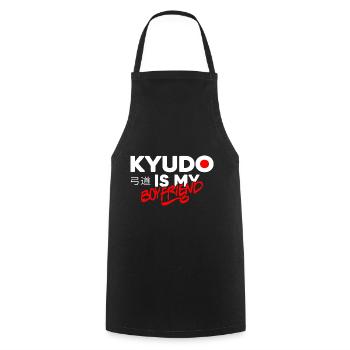 kyudo kyudomeisterin japanische bogenkunst kanji - Kochschürze - Schwarz - Vorne - AI Model Male 185 dark (185cm)