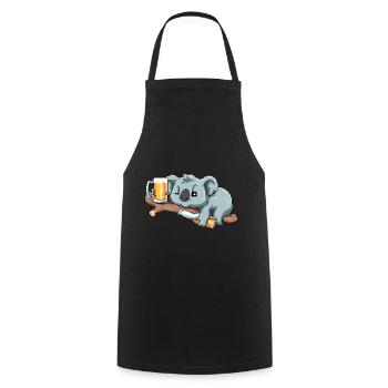 Lustiger Koala trinkt Bier - Kochschürze - Schwarz - Vorne - AI Model Male 185 dark (185cm)