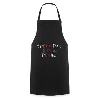 j'peux pas j'ai Pêche - Tablier de cuisine - noir - Devant - AI Model Male 185 dark (185cm)