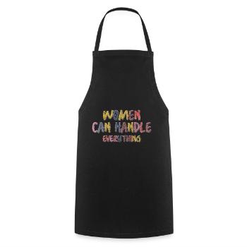 Femmes Pouvoir Égalité Rétro - Tablier de cuisine - noir - Devant - AI Model Male 185 dark (185cm)