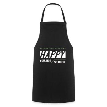 Accounting Makes me Happy - Accountant Funny Gift - Cooking Apron - black - Front - AI Model Male 185 dark (185cm)