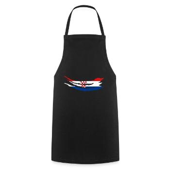 Drapeau de la Croatie Adriatique Zagreb Drapeau croate - Tablier de cuisine - noir - Devant - AI Model Male 185 dark (185cm)