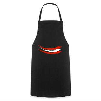 Austria Flag Austria Austrian Flag AT - Cooking Apron - black - Front - AI Model Male 185 dark (185cm)