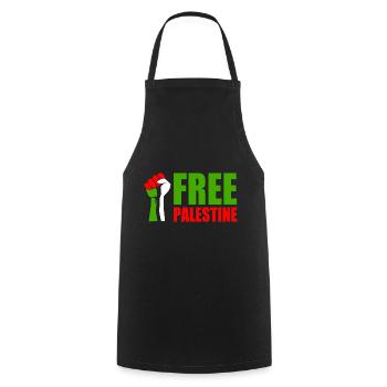 Free palestine - Tablier de cuisine - noir - Devant - AI Model Male 185 dark (185cm)