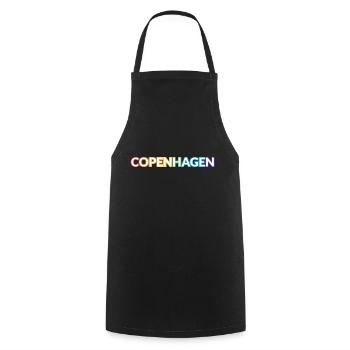 Copenhague gay - Tablier de cuisine - noir - Devant - AI Model Male 185 dark (185cm)