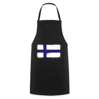 Finland Flag Vintage Suomi Finnish Flag - Cooking Apron - black - Front - AI Model Male 185 dark (185cm)