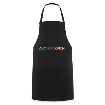 ABCDEFICKDICH - Kochschürze - Schwarz - Vorne - AI Model Male 185 dark (185cm)