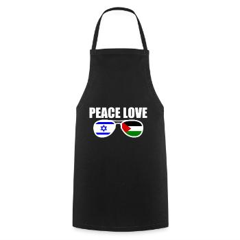 Peace and love for israel free palestine - Tablier de cuisine - noir - Devant - AI Model Male 185 dark (185cm)