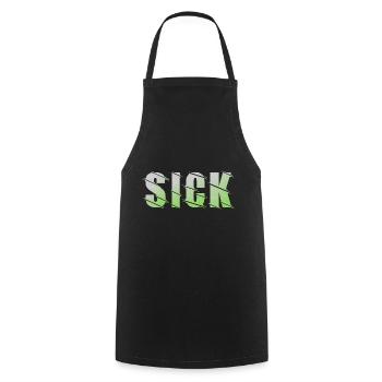 Sick Design - Kochschürze - Schwarz - Vorne - AI Model Male 185 dark (185cm)