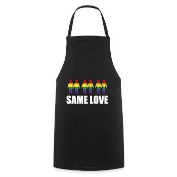 Same Love Regenbogen Flagge Homoehe LGBT - Kochschürze - Schwarz - Vorne - AI Model Male 185 dark (185cm)