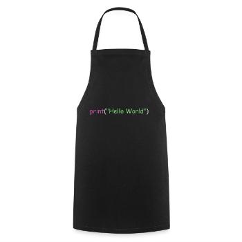 Hello World programmation Python C++ C # - Tablier de cuisine - noir - Devant - AI Model Male 185 dark (185cm)