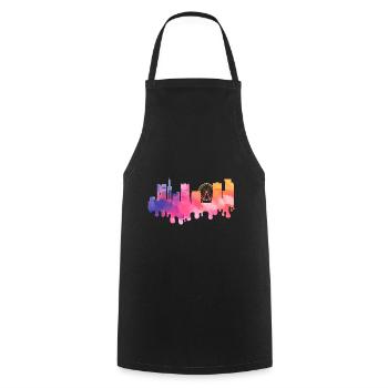 Birmingham England UK City Skyline Splash Colorful - Cooking Apron - black - Front - AI Model Male 185 dark (185cm)