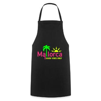 Mallorca, good vibes only (palm tree, sun) - Cooking Apron - black - Front - AI Model Male 185 dark (185cm)