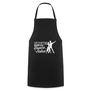 Salsa Dance Music Course Beginner Workout Dancer - Cooking Apron - black - Front - AI Model Male 185 dark (185cm)