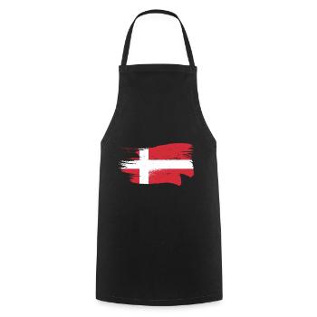 Danemark drapeau coups de pinceau scandinavie vintage - Tablier de cuisine - noir - Devant - AI Model Male 185 dark (185cm)