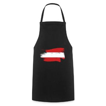 Austria Flag Austria Austrian Flag AT - Cooking Apron - black - Front - AI Model Male 185 dark (185cm)