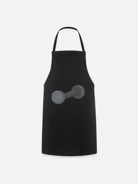 Dumbbell Symbol Dumbbell - Cooking Apron - black