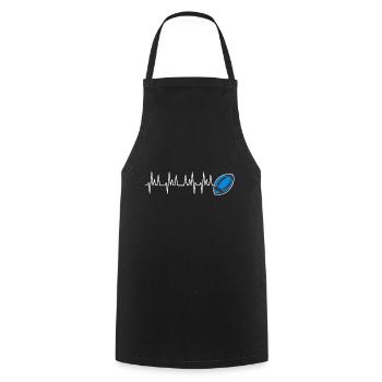 battement coeur rugby club supporter Castres - Tablier de cuisine - noir - Devant - AI Model Male 185 dark (185cm)