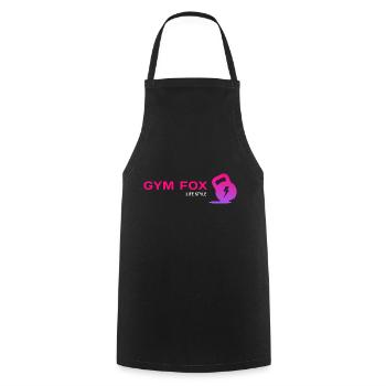 GYM FOX - Motivating Gym and Fitness Designs - Cooking Apron - black - Front - AI Model Male 185 dark (185cm)