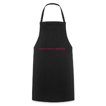 karma has no deadline - Cooking Apron - black - Front - AI Model Male 185 dark (185cm)