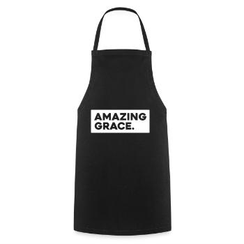 Amazing Grace - Jesus Christ - Religion - Cooking Apron - black - Front - AI Model Male 185 dark (185cm)
