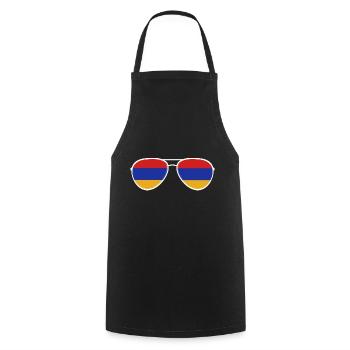 Armenia Armenien Sonnenbrille Armenian Flagge Flag - Kochschürze - Schwarz - Vorne - AI Model Male 185 dark (185cm)