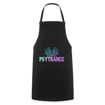 Psytrance GOA Festival Geschenk - Kochschürze - Schwarz - Vorne - AI Model Male 185 dark (185cm)