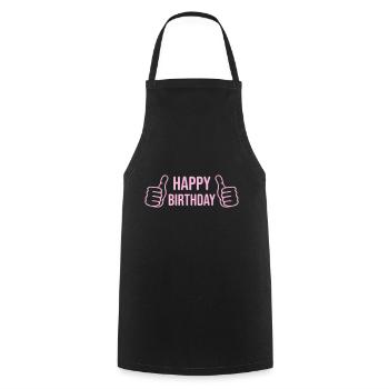 Anniversaire Pouce levé - Tablier de cuisine - noir - Devant - AI Model Male 185 dark (185cm)