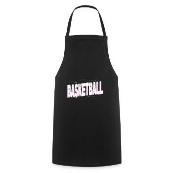 Basketball Basketball Sports Font Team Fan - Cooking Apron - black - Front - AI Model Male 185 dark (185cm)