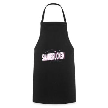 Saarbrücken Germany city lettering homeland love - Cooking Apron - black - Front - AI Model Male 185 dark (185cm)