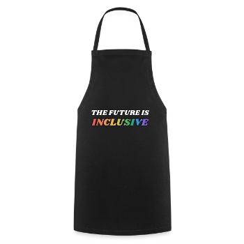 Die Zukunft ist inklusiv LGBT Pride Regenbogen - Kochschürze - Schwarz - Vorne - AI Model Male 185 dark (185cm)