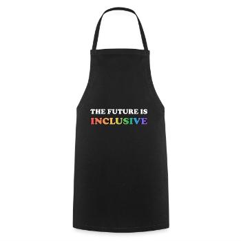 Die Zukunft ist inklusiv LGBT Pride Regenbogen - Kochschürze - Schwarz - Vorne - AI Model Male 185 dark (185cm)