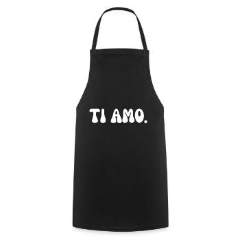 Ti Amo I love you - Cooking Apron - black - Front - AI Model Male 185 dark (185cm)