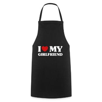 I LOVE MY GIRLFRIEND Valentine's Day Gift Man - Cooking Apron - black - Front - AI Model Male 185 dark (185cm)