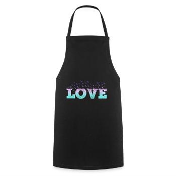 Love Love Heart Birds Romantic I Love You - Cooking Apron - black - Front - AI Model Male 185 dark (185cm)