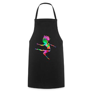 Fractal & Rainbow, Nerd Gift, Dancer & Colorful - Cooking Apron - black - Front - AI Model Male 185 dark (185cm)