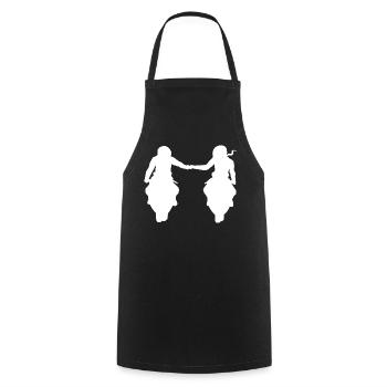 Bikercouple couple couple motorcycle super athletes - Cooking Apron - black - Front - AI Model Male 185 dark (185cm)