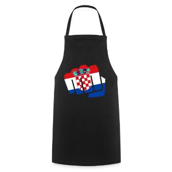 Kroatien Hrvatska Faust Boxen Boxer Flagge Fahne - Kochschürze - Schwarz - Vorne - AI Model Male 185 dark (185cm)