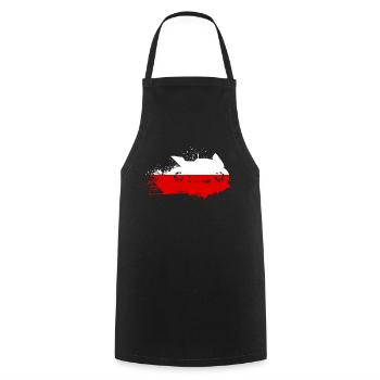 Motorrad Motorsport Polen Flagge - Kochschürze - Schwarz - Vorne - AI Model Male 185 dark (185cm)