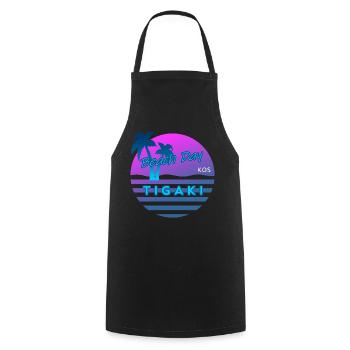 Tigaki Beach Day Kos - Cooking Apron - black - Front - AI Model Male 185 dark (185cm)