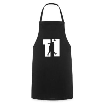 Maillot numéro 11 du joueur de football - Tablier de cuisine - noir - Devant - AI Model Male 185 dark (185cm)
