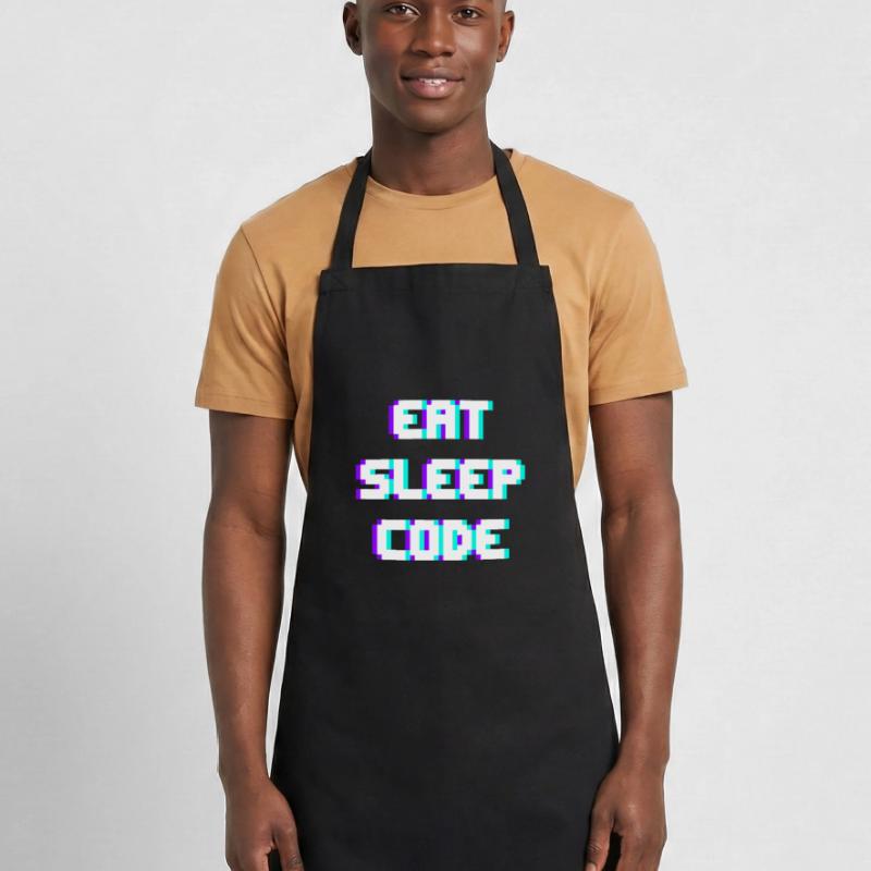 EAT SLEEP CODE Programmeur Coder Devise Tablier de cuisine