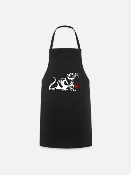 Street Art Rat with Graffiti Can - Cooking Apron - black