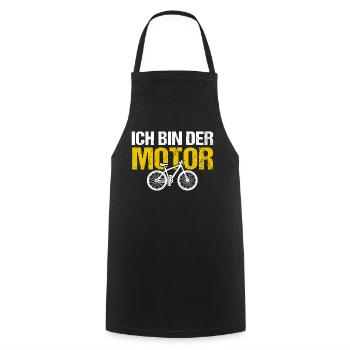 ICH BIN DER MOTOR Anti E-Bike Humor Fahrrad - Kochschürze - Schwarz - Vorne - AI Model Male 185 dark (185cm)