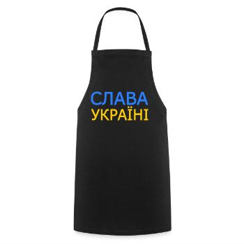 Slava ukraini - Kochschürze - Schwarz - Vorne - AI Model Male 185 dark (185cm)