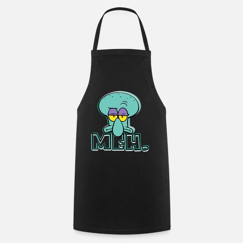SpongeBob SquarePants Squidward Meh - Cooking Apron - black