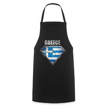 Greece Superhero Flag Greek Symbol - Cooking Apron - black - Front - AI Model Male 185 dark (185cm)