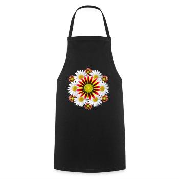 Marguerites Gazanie Flowers Gazania Daisies - Cooking Apron - black - Front - AI Model Male 185 dark (185cm)