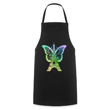 Paris France City Skyline Tour Eiffel Art - Tablier de cuisine - noir - Devant - AI Model Male 185 dark (185cm)